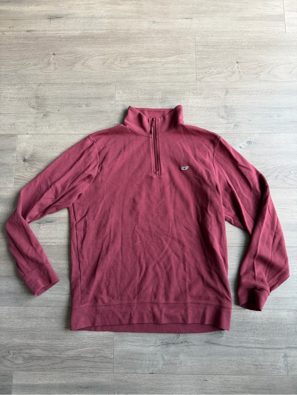 Vineyard Vines Men's Quarter-Zip Sweater - Burgundy - size large